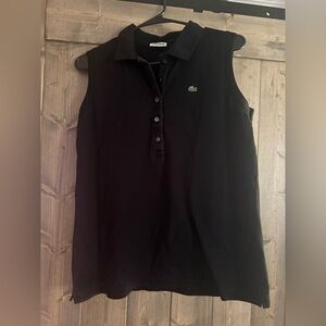 Lacoste Sleeveless Black Polo Shirt (Women’s 44 / XL)